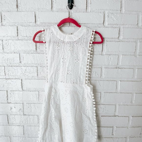Forever 21 | White Dress Pom Pom Eyelet Small NWOT - Picture 3 of 7